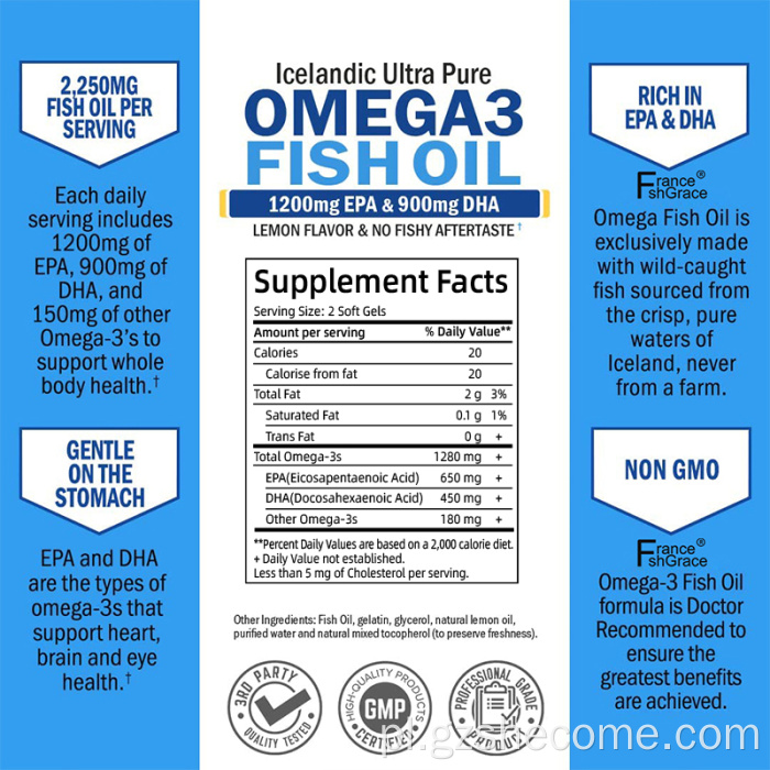 Omega 3 Softgels Heart Health Fish Suplementy oleju